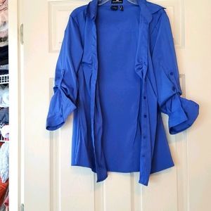 Blue button down